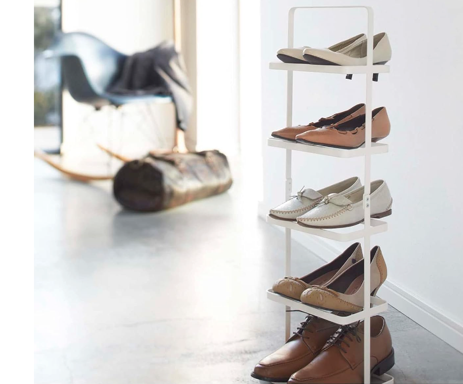 Yamazaki Home Compact Modern Metal Shoe Rack 